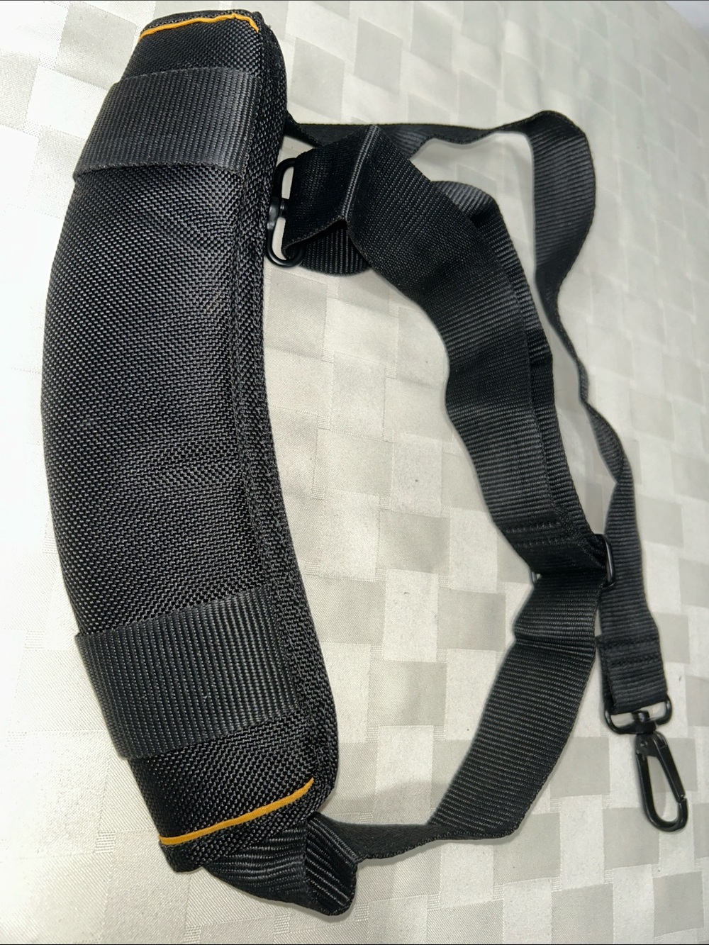 Black Adjustable Padded Shoulder Strap with Clips